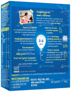 Nestle Lactogrow 2 To 6 Years Biscuity And Vanilla Flavour Powder 400gm