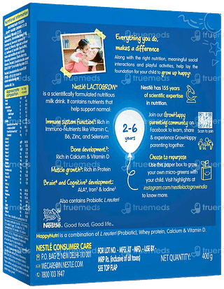 Nestle Lactogrow 2 To 6 Years Biscuity And Vanilla Flavour Powder 400gm