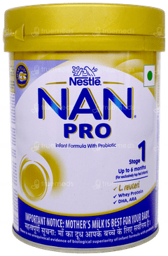 Nestle Nan Pro Stage 1 Up To 6 Months Infant Formula With Probiotic Jar Powder 400Gm
