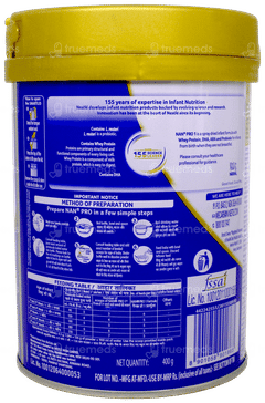 Nestle Nan Pro Stage 1 Up To 6 Months Infant Formula With Probiotic Jar Powder 400Gm