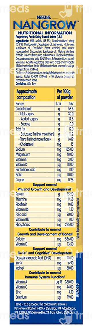 Nestle Nangrow 2 To 6 Years Creamy Vanilla 400 GM