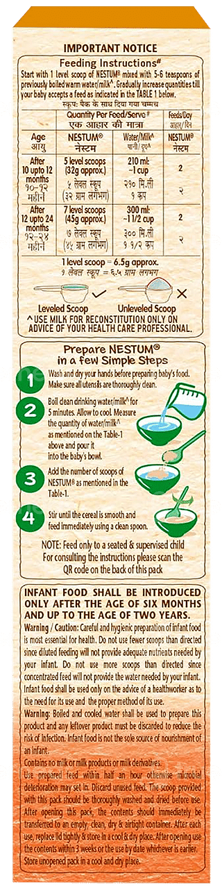 Nestle Nestum Rice Fruits From 10 To 24 Months Baby Cereal 300gm
