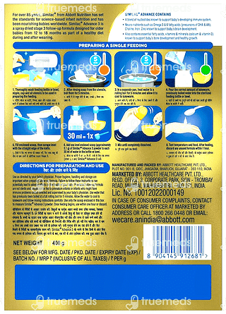 Similac Advance Stage 3 From 12 To 18 Months Follow Up Formula Powder 400gm