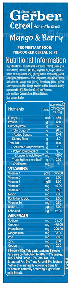 Gerber Cereal For Little Ones Power Blend Mango And Berry 300 GM