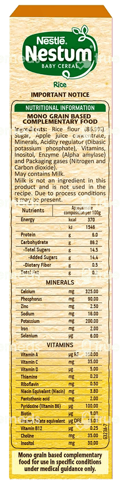 Nestle Nestum Rice From 6 To 24 Months Baby Cereal 300gm