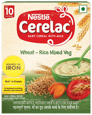 Nestle Cerelac Wheat Rice Mixed Veg Stage 3 From 10 To 24 Months Baby Cereal 300gm