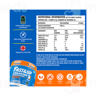 Fast And Up Creatine Monohydrate Essentials Unflavoured 250 GM