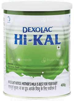 Dexolac Hi Kal 6 To 24 Months Follow Up Formula Powder Tin 400Gm Dexolac Hi Kal 6 To 24 Months Follow Up Formula Powder Tin 400Gm