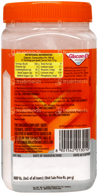 Glucon D Tangy Orange Flavour Jar 400Gm
