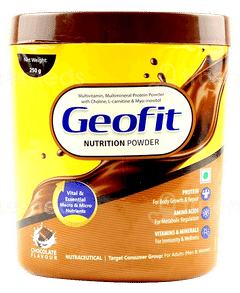 Geofit Chocolate Flavour Powder 250Gm Geofit Chocolate Flavour Powder 250Gm