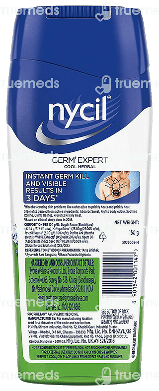 Nycil Germ Expert Prickly Heat Cool Herbal Powder 150gm