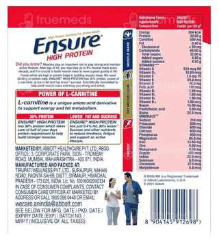 Ensure High Protein Vanilla Flavour Powder 200Gm