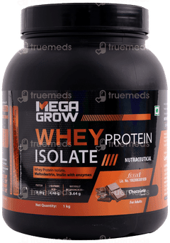 Megagrow Isolate Chocolate Flavour Whey Protein Powder 1Kg Megagrow Isolate Chocolate Flavour Whey Protein Powder 1Kg