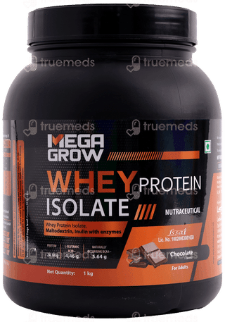 Megagrow Isolate Chocolate Flavour Whey Protein Powder 1Kg
