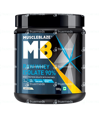 Muscleblaze Raw Whey Protein Isolate 90 % Powder 500 GM