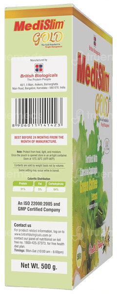 Medislim Gold Vanilla Flavour Powder 500Gm Medislim Gold Vanilla Flavour Powder 500Gm