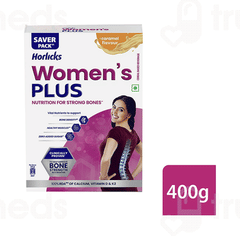 Horlicks Womens Plus Caramel Flavour Zero Added Sugar Refill 400gm