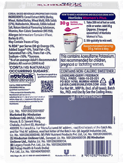 Horlicks Womens Plus Caramel Flavour Zero Added Sugar Refill 400gm