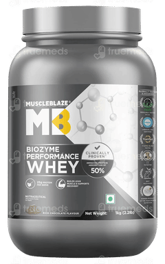 Muscleblaze Mb Biozyme Performance Whey Rich Chocolate Flavour Protein Powder 1Kg Muscleblaze Mb Biozyme Performance Whey Rich Chocolate Flavour Protein Powder 1Kg