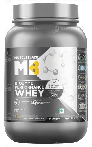 Muscleblaze Mb Biozyme Performance Whey Rich Chocolate Flavour Protein Powder 1Kg