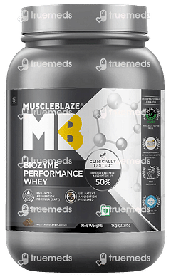 MUSCLEBLAZE BIOZYME PERFORMANCE WHEY RICH CHOCOLATE FLAVOUR PROTEIN POWDER 1000GM