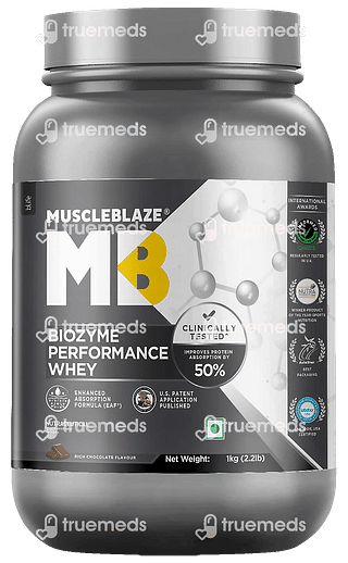 Muscleblaze Mb Biozyme Performance Whey Rich Chocolate Protein Powder 1000 GM