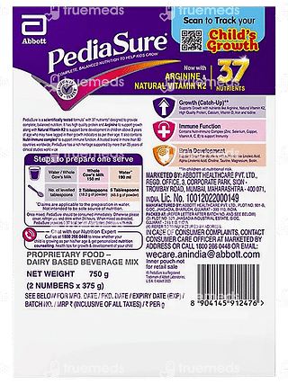 Pediasure Complete Balanced Nutrition With Arginine & Natural Vitamin K2 Premium Chocolate Flavour Powder 750gm