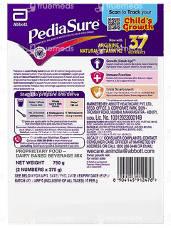 Pediasure Complete Balanced Nutrition With Arginine & Natural Vitamin K2 Premium Chocolate Flavour Powder 750Gm