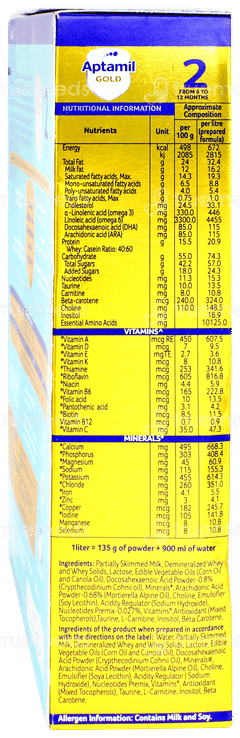 Aptamil Gold 2 From 6 To 12 Months Follow Up Formula Powder 400gm