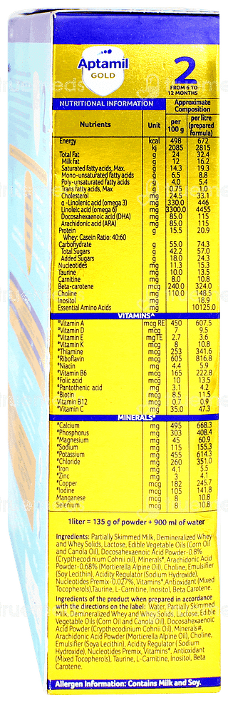 Aptamil Gold 2 From 6 To 12 Months Follow Up Formula Powder 400gm