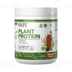 Inlife Vegan Plant Chocolate Flavour Protein Powder 500Gm