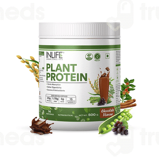 Inlife Vegan Plant Chocolate Flavour Protein Powder 500Gm