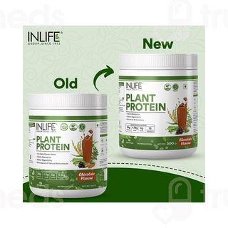 Inlife Vegan Plant Chocolate Flavour Protein Powder 500Gm