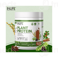 Inlife Vegan Plant Chocolate Flavour Protein Powder 500Gm