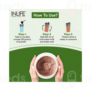 Inlife Vegan Plant Chocolate Flavour Protein Powder 500Gm