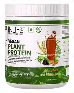 Inlife Vegan Plant Chocolate Flavour Protein Powder 500gm