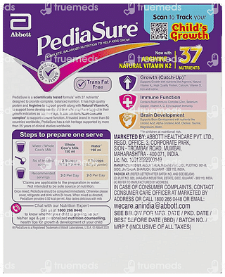 Pediasure Premium Chocolate Flavour Refill Powder 200gm