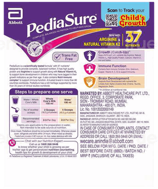 Pediasure Premium Chocolate Flavour Refill Powder 200Gm