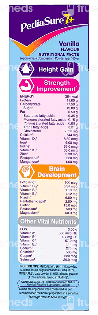 Pediasure 7 Plus Vanilla With Oats & Almond Powder 200 GM