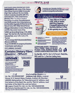 Horlicks Mothers Plus Kesar Flavour Zero Added Sugar Refill Powder 400gm