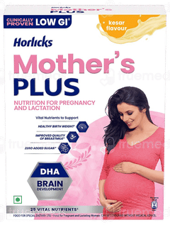 Horlicks Mothers Plus Kesar Flavour Zero Added Sugar Refill Powder 400Gm