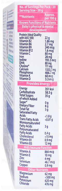 Horlicks Mothers Plus Vanilla Flavour Zero Added Sugar Refill Powder 400gm
