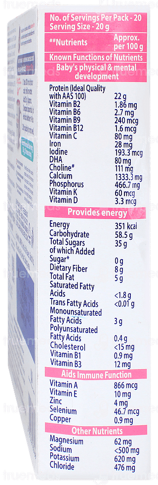 Horlicks Mothers Plus Vanilla Flavour Zero Added Sugar Refill Powder 400gm