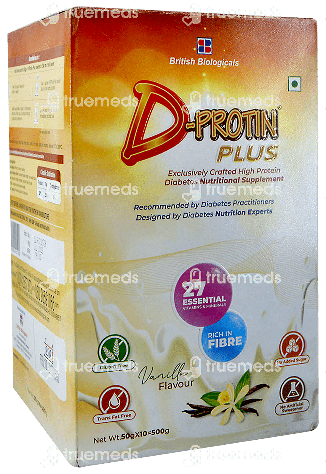 D Protin Plus Vanilla Flavour Powder 50 Gm Pack Of 10 - Uses, Side ...