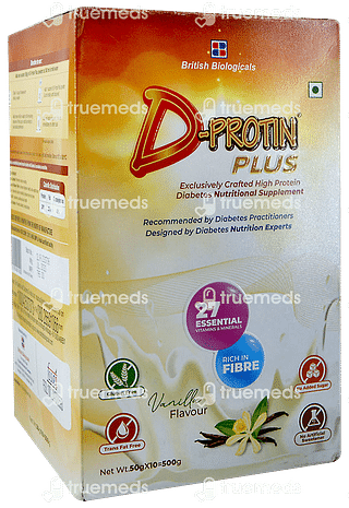 D Protin Plus Vanilla Flavour Powder 50 GM ( Pack Of 10 )