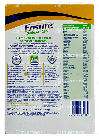 Ensure Diabetes Care Powder Chocolate Flavour 1 Kg