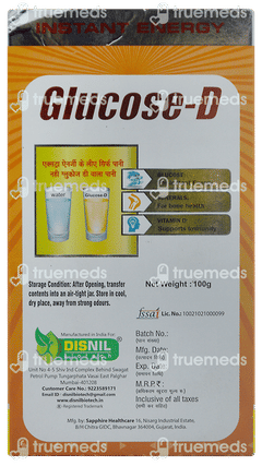 Disnil Biotech Glucose D Tangy Orange Flavour Powder 100 GM