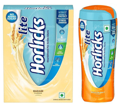 HORLICKS LITE BADAM FLAVOUR NO ADDED SUGAR REFILL 450GM