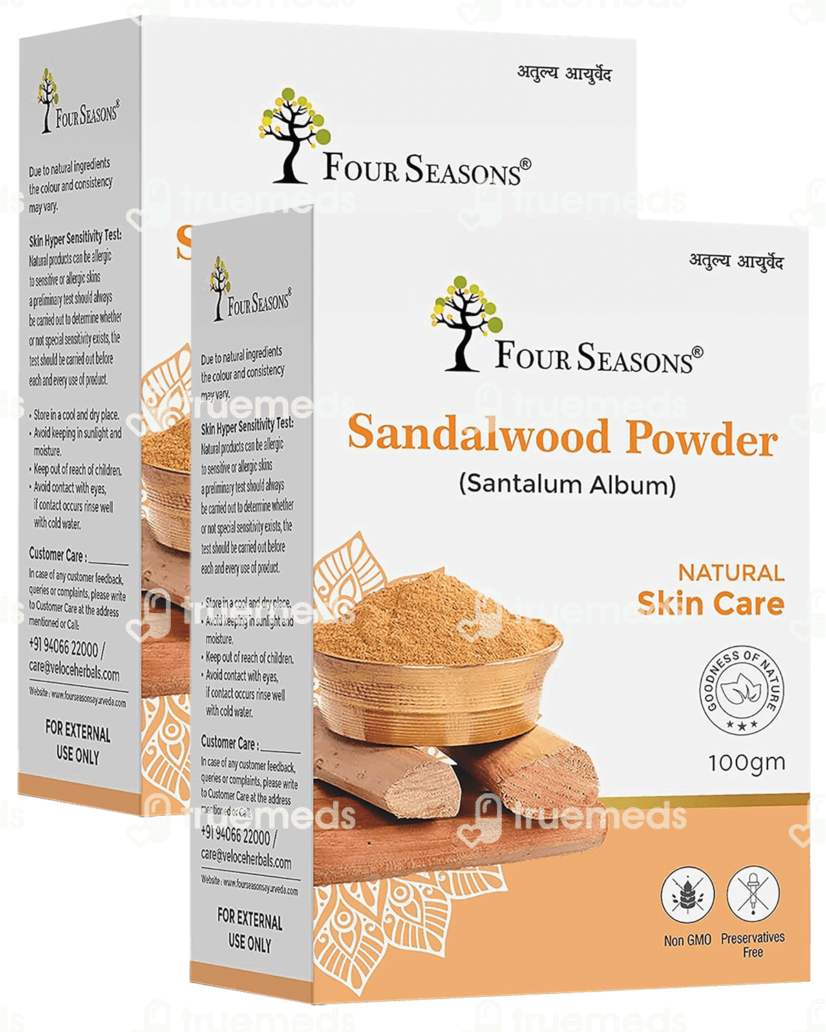 Four Seasons Sandalwood Powder 100 Gm Pack Of 2 Uses, Side Effects