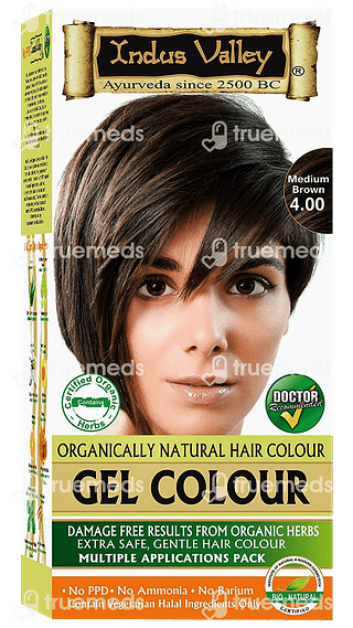 Indus Valley Organically Natural Hair Colour Gel Medium Brown 220 GM